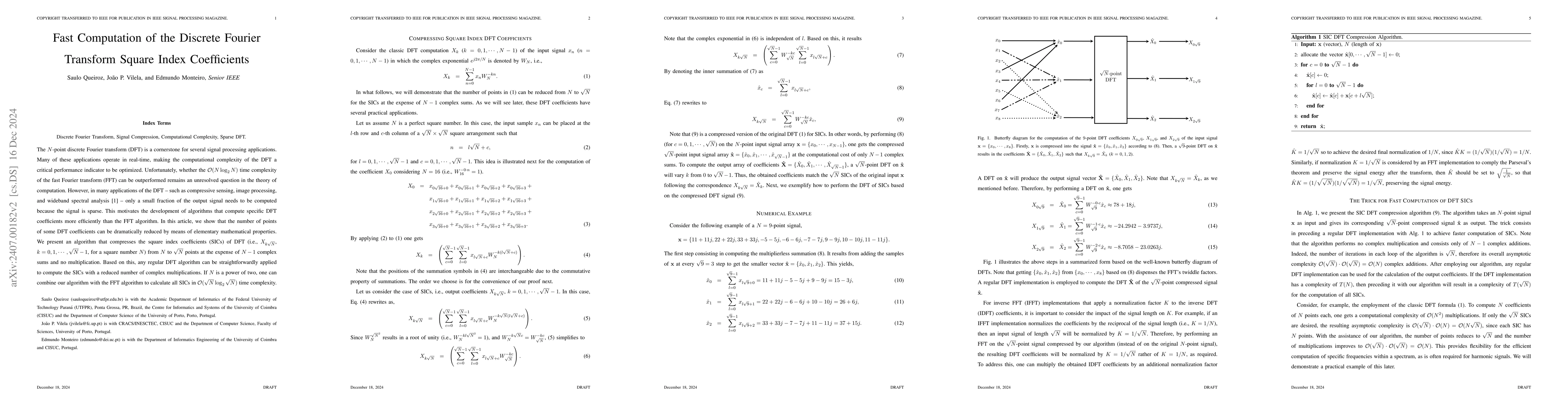 Thumbnail for Fast Computation of the Discrete Fourier Transform Square Index
  Coefficients