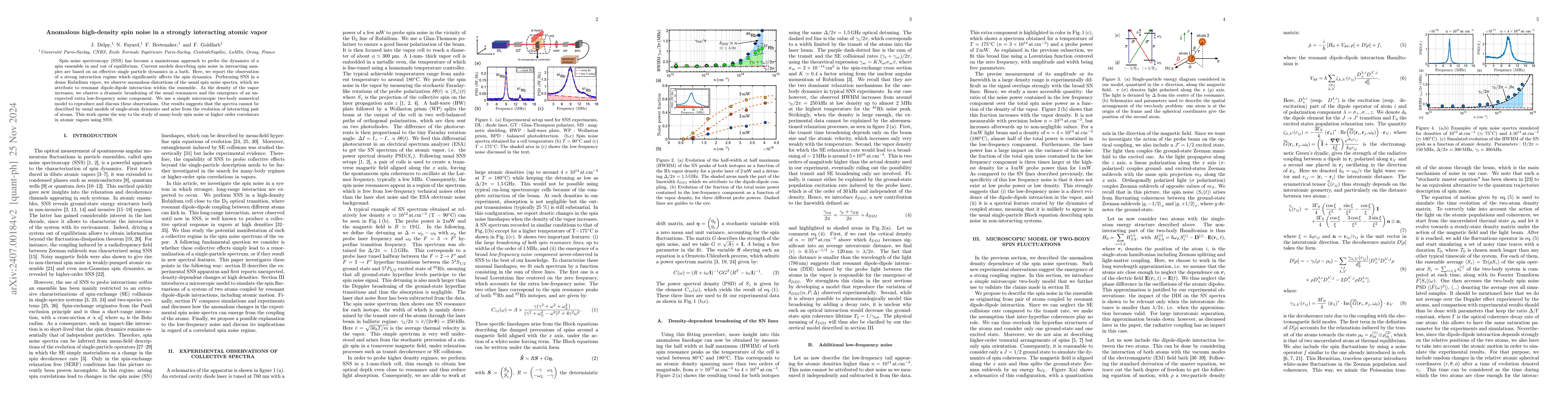 Thumbnail for Effects of resonant dipole-dipole interactions in the spin noise of
  atomic vapors