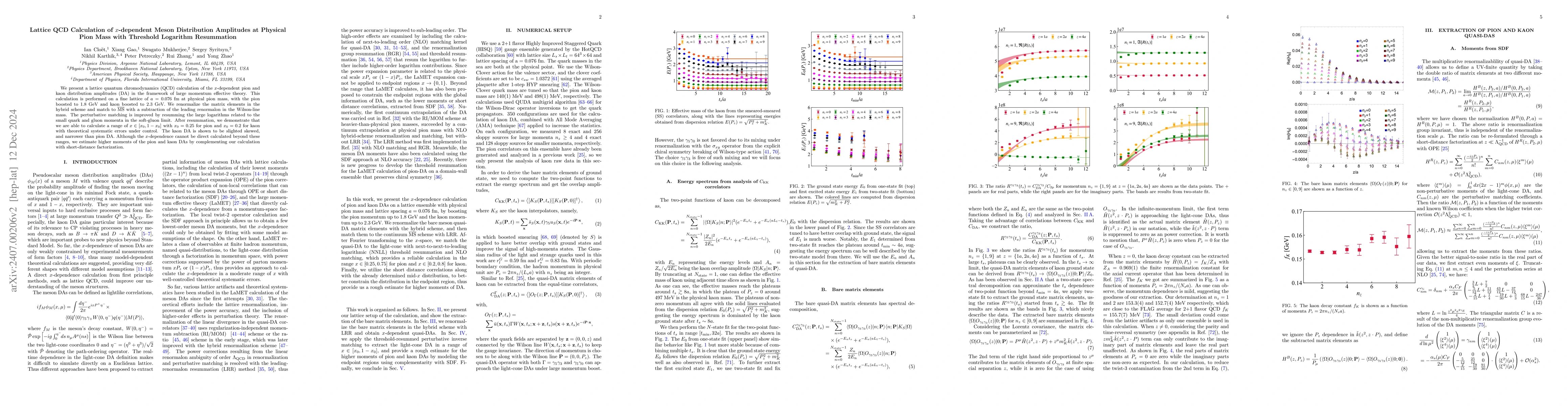 Thumbnail for Lattice QCD Calculation of $x$-dependent Meson Distribution Amplitudes
  at Physical Pion Mass with Threshold Logarithm Resummation