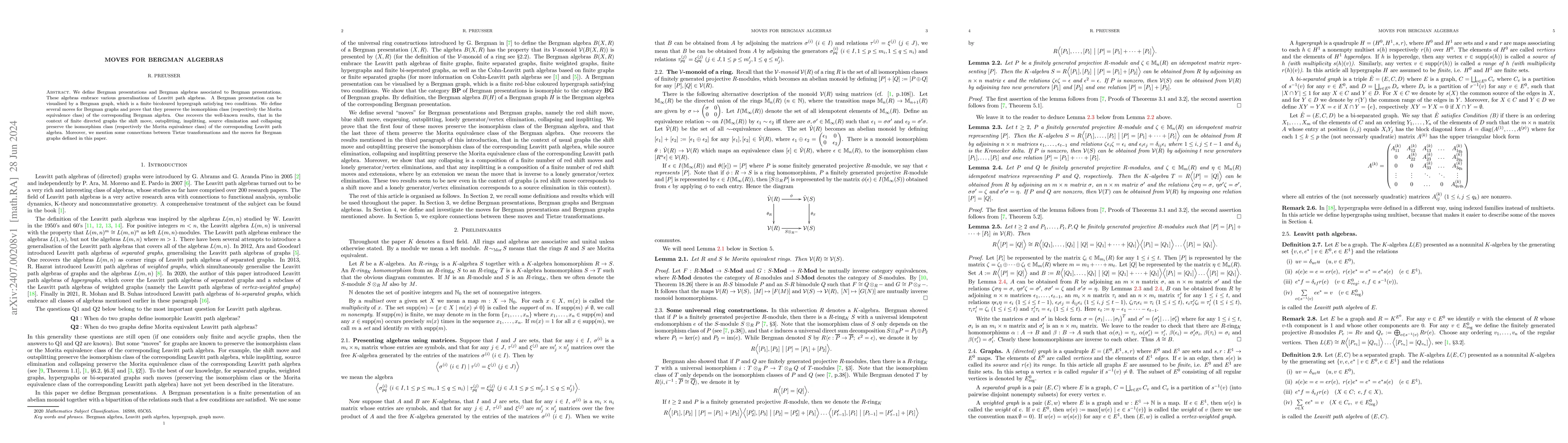 Thumbnail for Moves for Bergman algebras