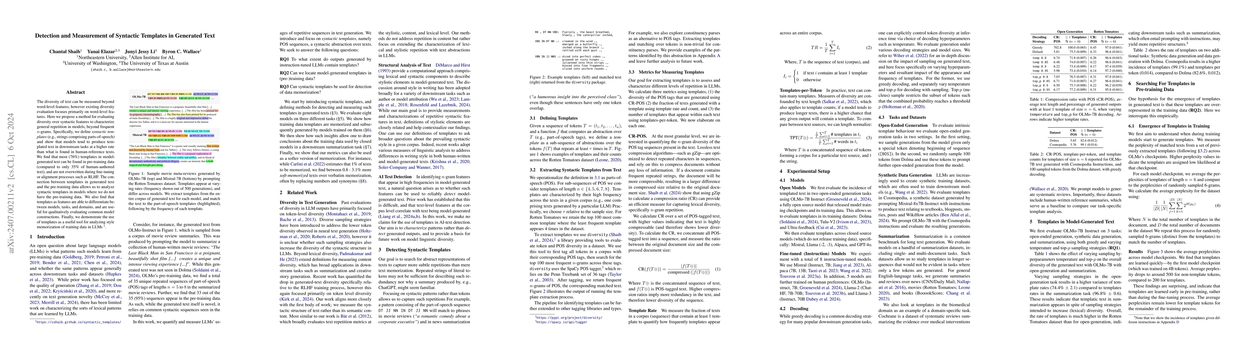Thumbnail for Detection and Measurement of Syntactic Templates in Generated Text