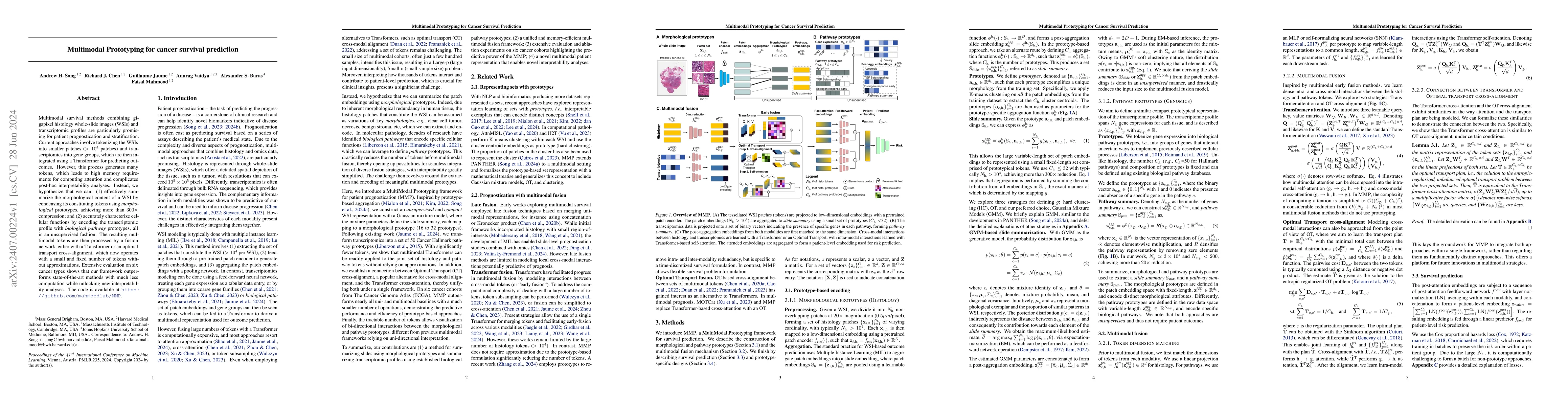Thumbnail for Multimodal Prototyping for cancer survival prediction