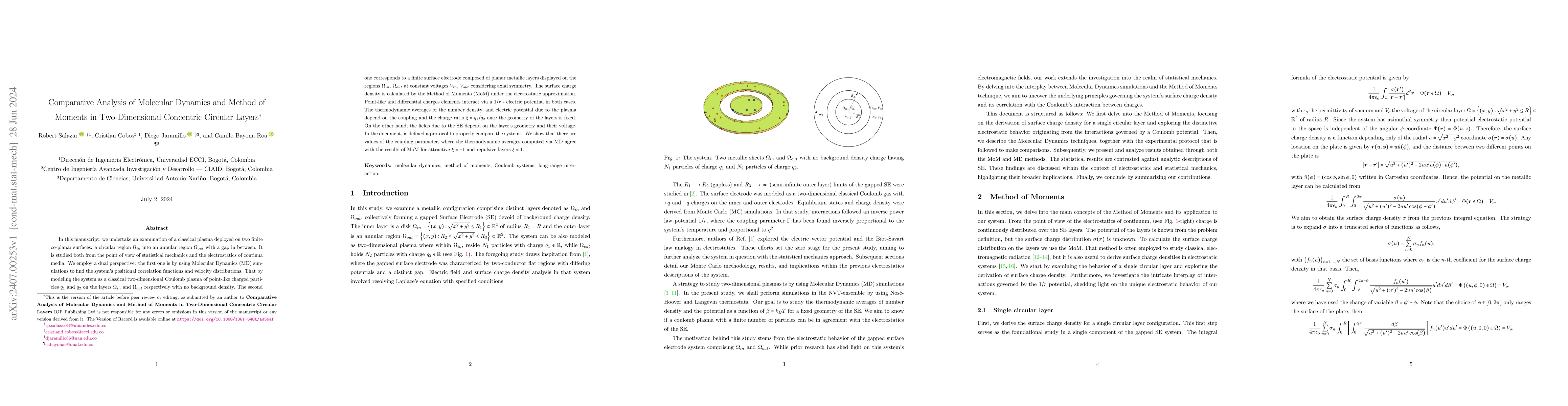 Thumbnail for Comparative Analysis of Molecular Dynamics and Method of Moments in
  Two-Dimensional Concentric Circular Layers