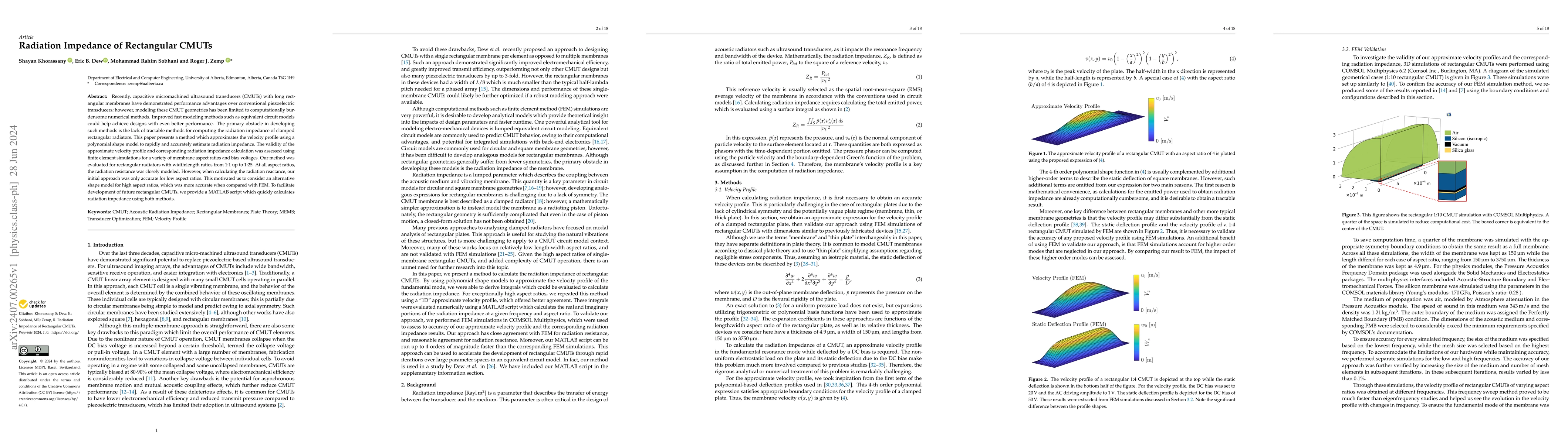 Thumbnail for Radiation Impedance of Rectangular CMUTs