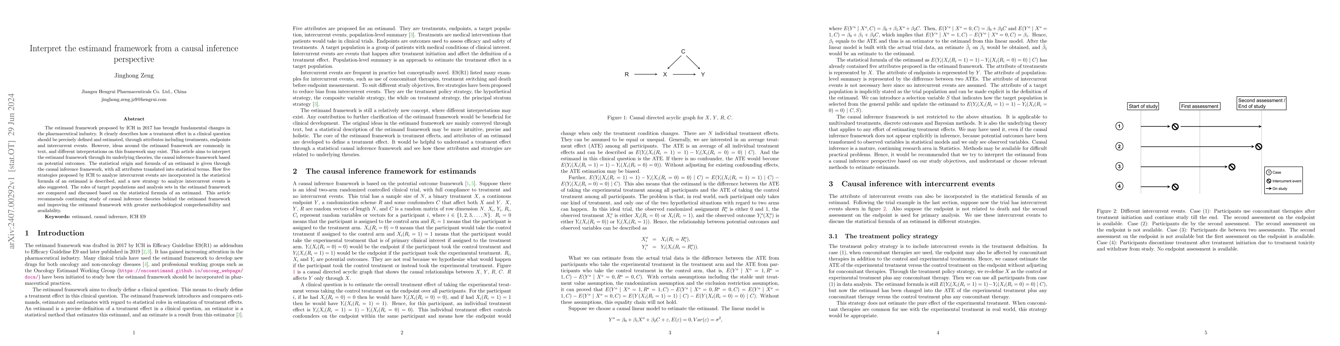 Thumbnail for Interpret the estimand framework from a causal inference perspective