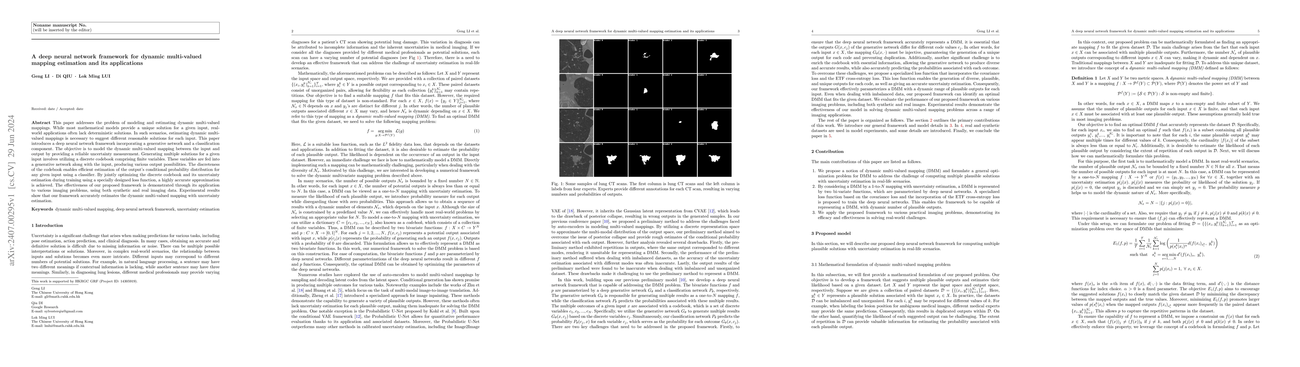 Thumbnail for A deep neural network framework for dynamic multi-valued mapping
  estimation and its applications