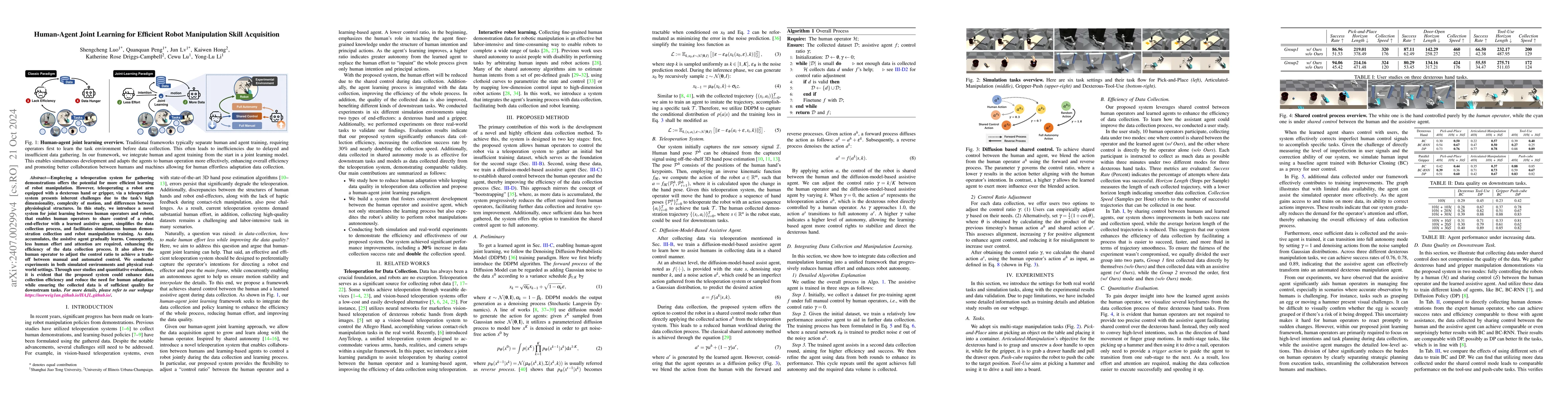 Thumbnail for Human-Agent Joint Learning for Efficient Robot Manipulation Skill
  Acquisition