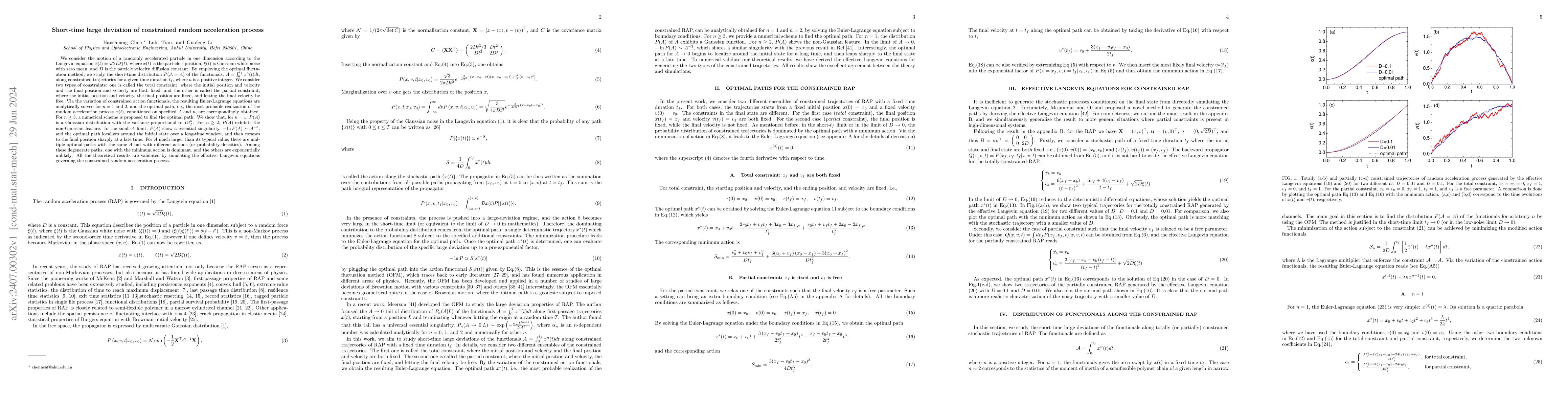 Thumbnail for Short-time large deviation of constrained random acceleration process