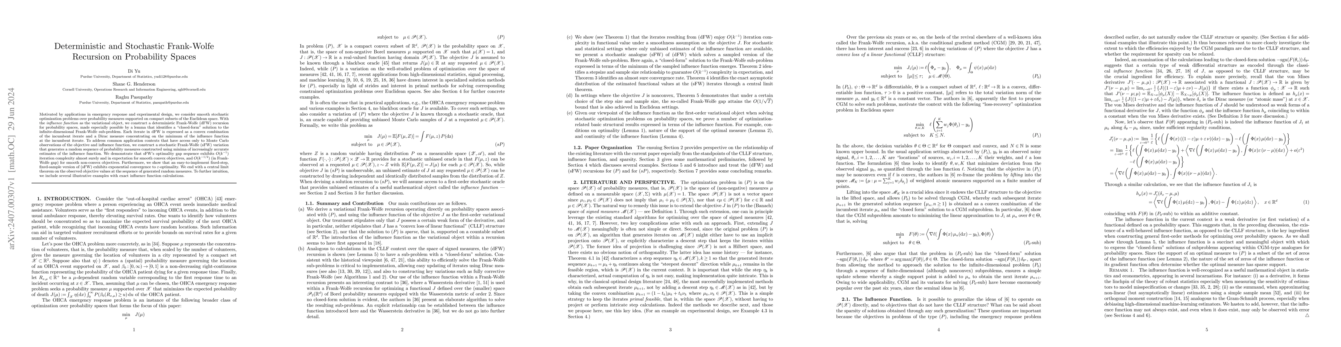Thumbnail for Deterministic and Stochastic Frank-Wolfe Recursion on Probability Spaces