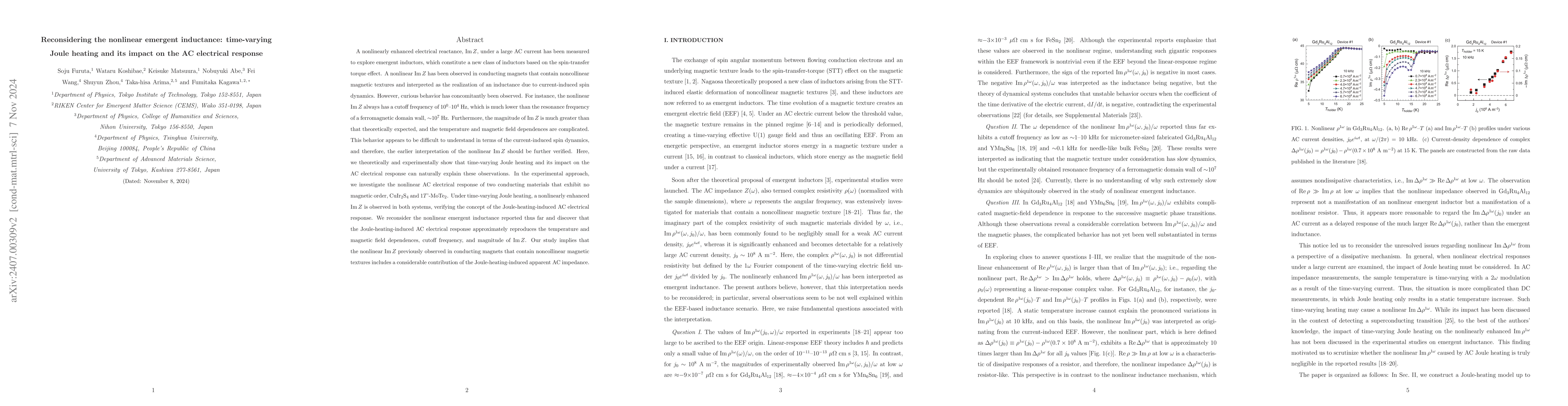 Thumbnail for Reconsidering the nonlinear emergent inductance: time-varying Joule
  heating and its impact on the AC electrical response