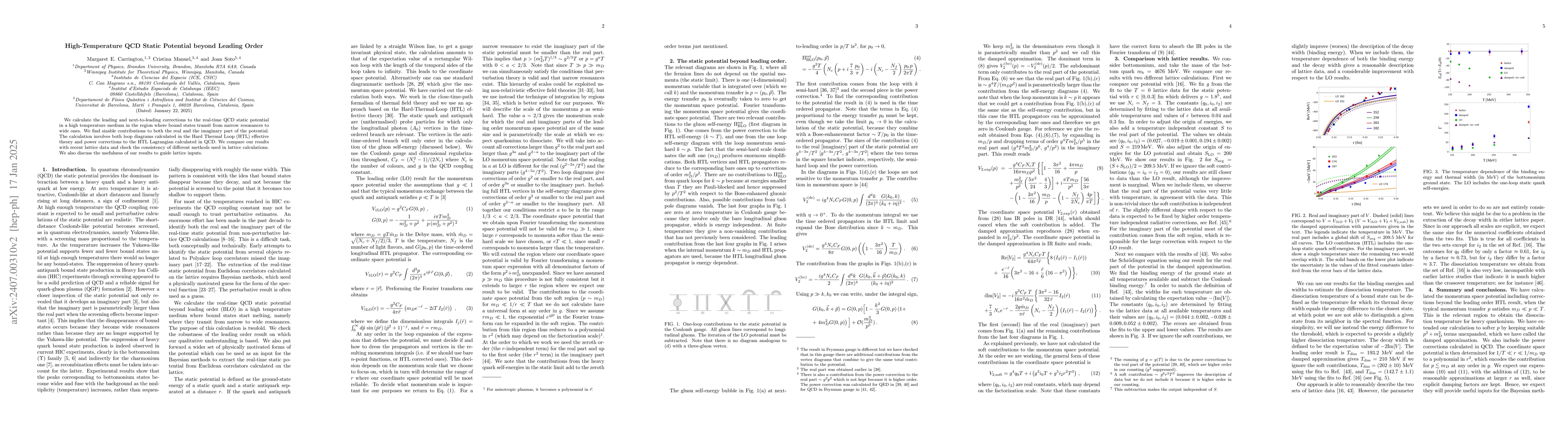 Thumbnail for The high temperature QCD static potential beyond leading order