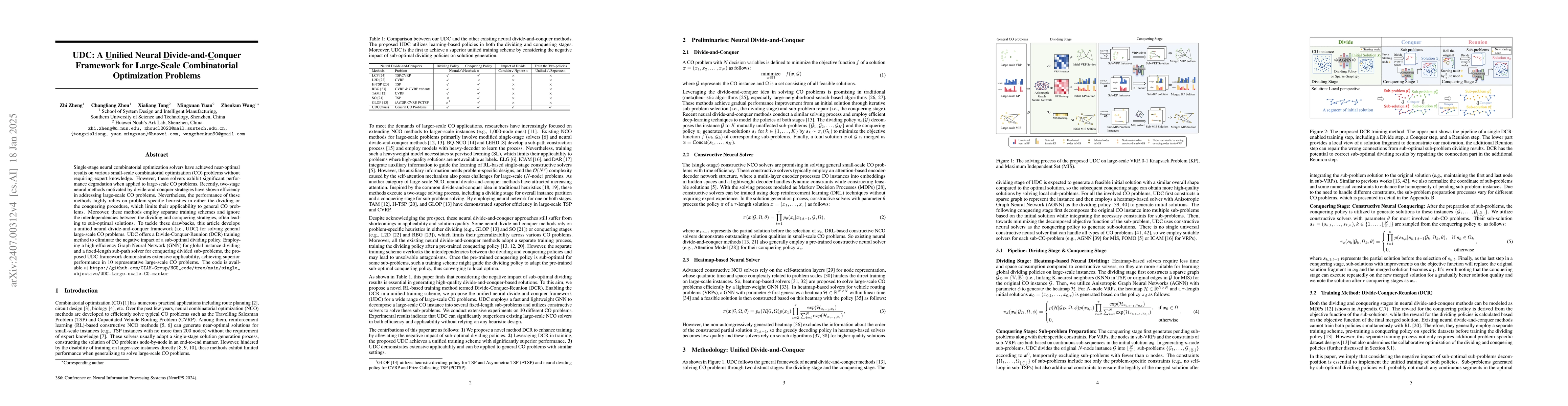 Thumbnail for UDC: A Unified Neural Divide-and-Conquer Framework for Large-Scale
  Combinatorial Optimization Problems