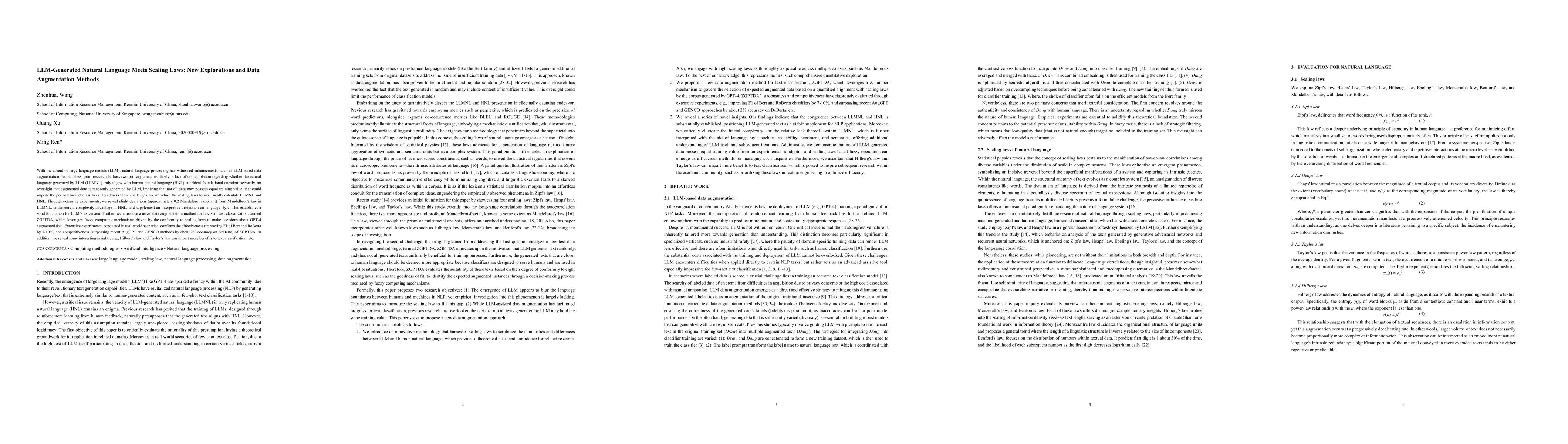 Thumbnail for LLM-Generated Natural Language Meets Scaling Laws: New Explorations and
  Data Augmentation Methods