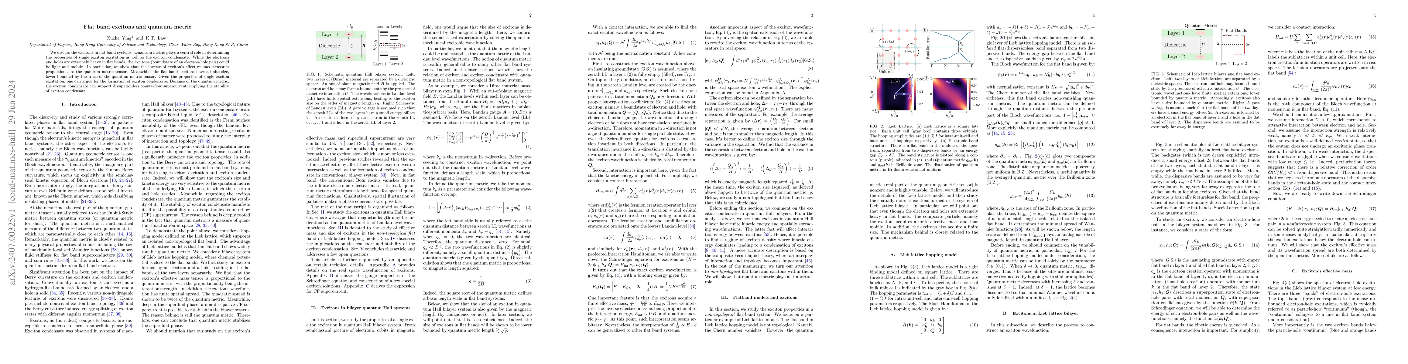 Thumbnail for Flat band excitons and quantum metric