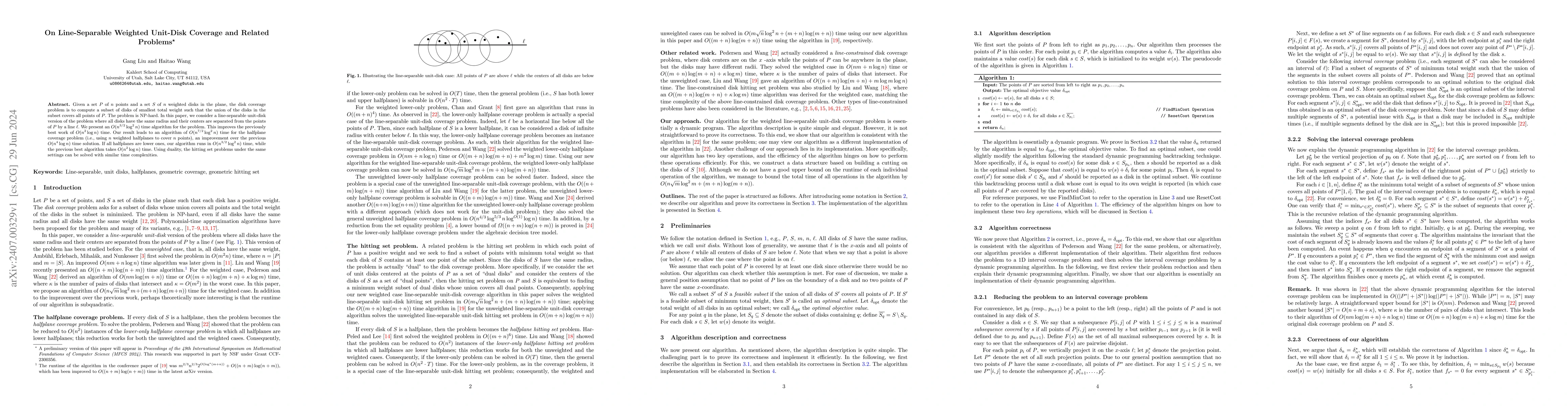 Thumbnail for On Line-Separable Weighted Unit-Disk Coverage and Related Problems