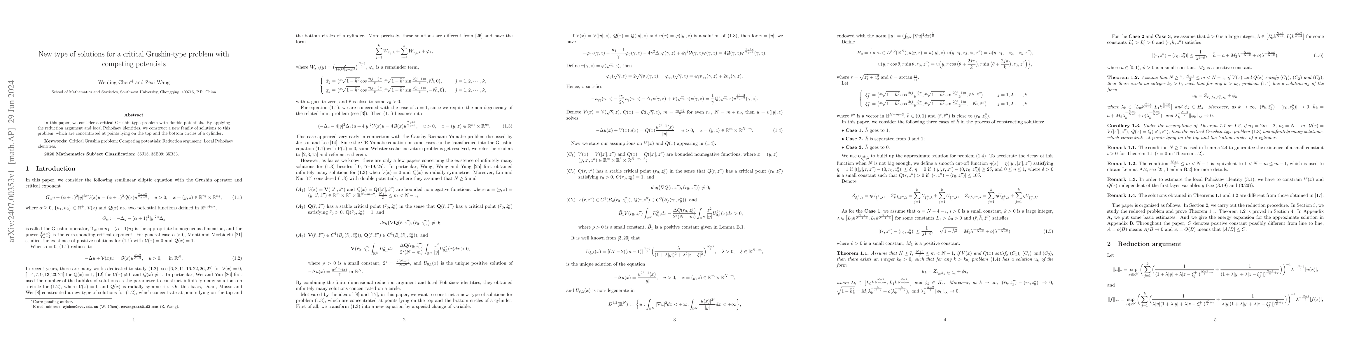 Thumbnail for New type of solutions for a critical Grushin-type problem with competing
  potentials
