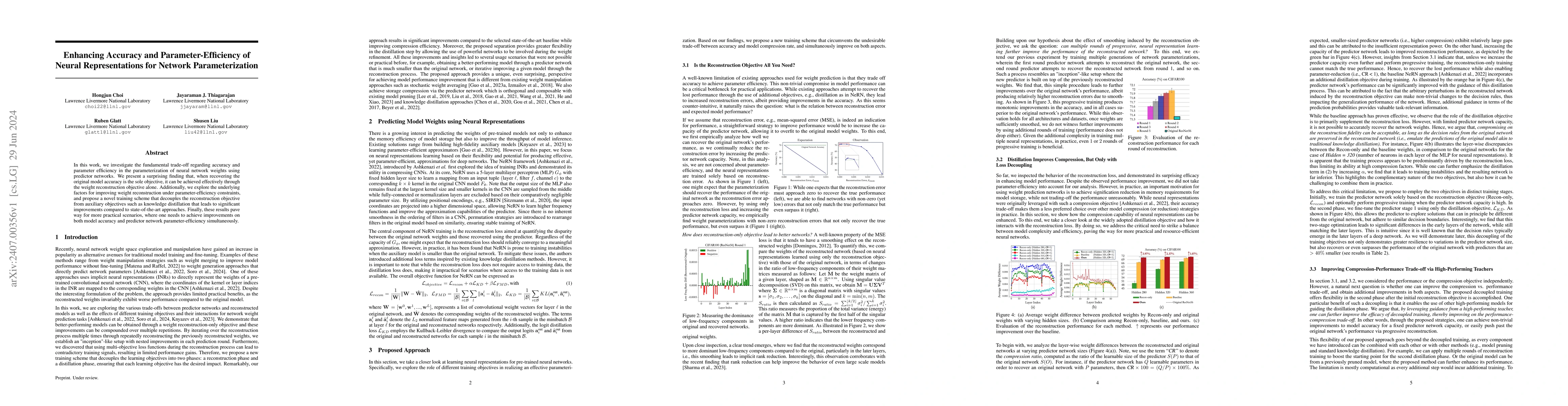 Thumbnail for Enhancing Accuracy and Parameter-Efficiency of Neural Representations
  for Network Parameterization