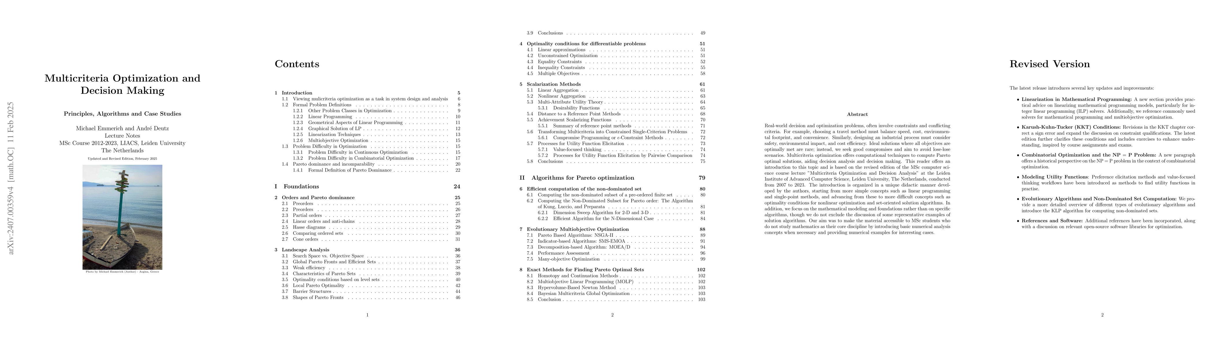 Thumbnail for Multicriteria Optimization and Decision Making: Principles, Algorithms
  and Case Studies
