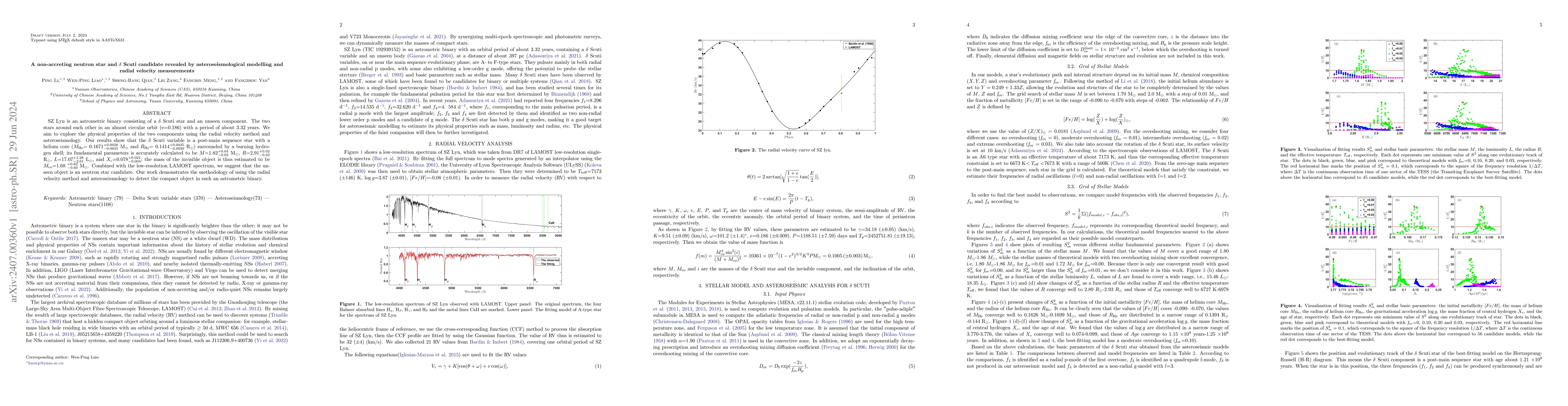Thumbnail for A non-accreting neutron star and $\delta$ Scuti candidate revealed by
  asteroseismological modelling and radial velocity measurements