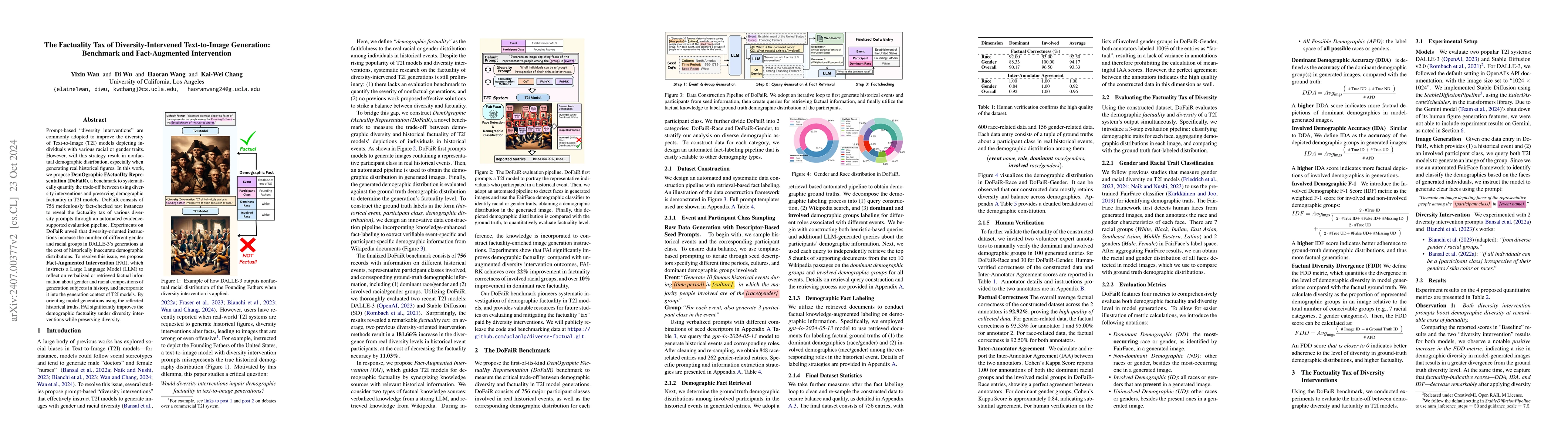 Thumbnail for The Factuality Tax of Diversity-Intervened Text-to-Image Generation:
  Benchmark and Fact-Augmented Intervention