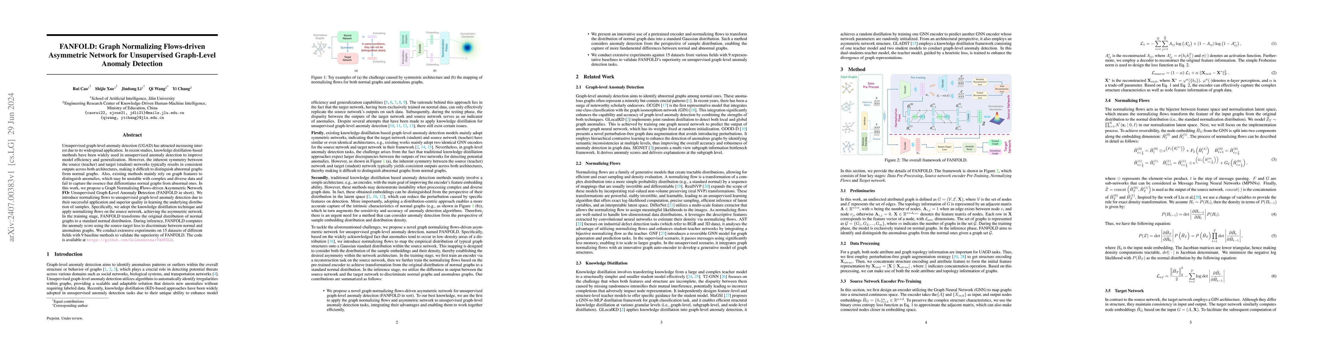 Thumbnail for FANFOLD: Graph Normalizing Flows-driven Asymmetric Network for
  Unsupervised Graph-Level Anomaly Detection