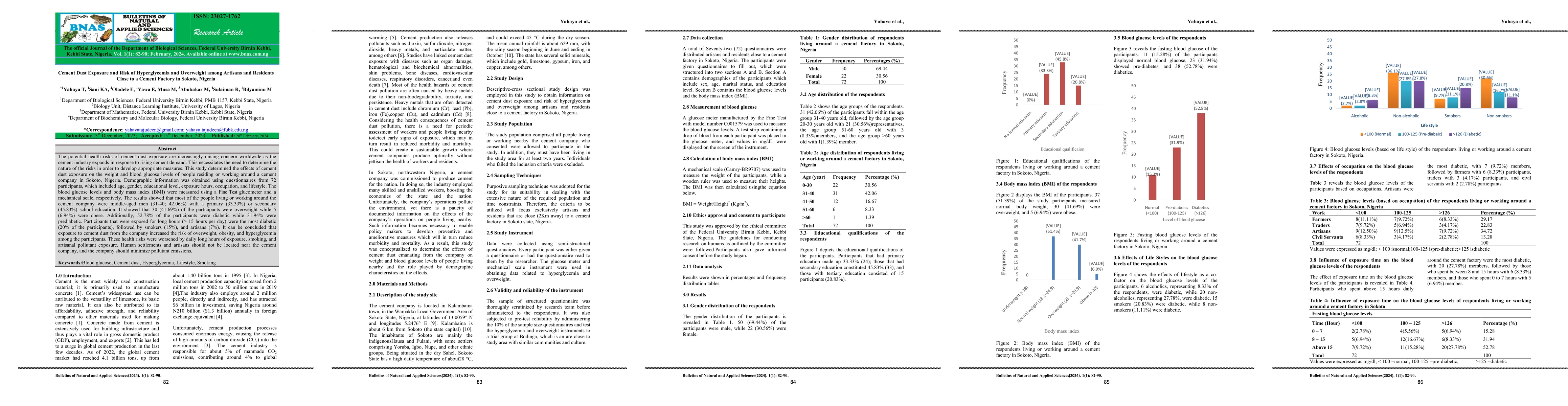 Thumbnail for Cement Dust Exposure and Risk of Hyperglycemia and Overweight among
  Artisans and Residents Close to a Cement Factory in Sokoto, Nigeria