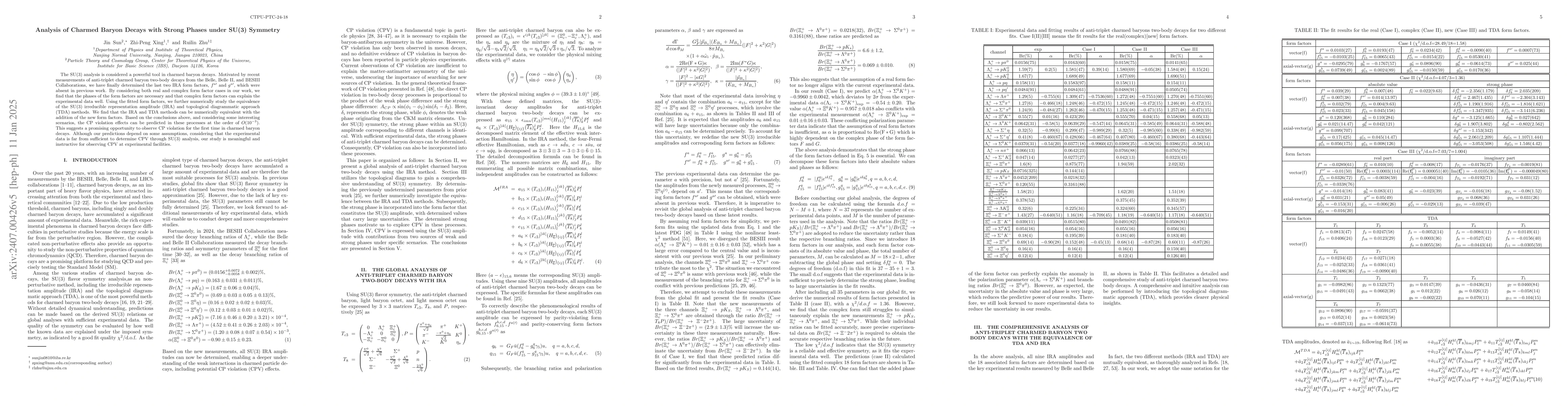 Thumbnail for Observable CP-violation in charmed baryons decays with SU(3) symmetry
  analysis