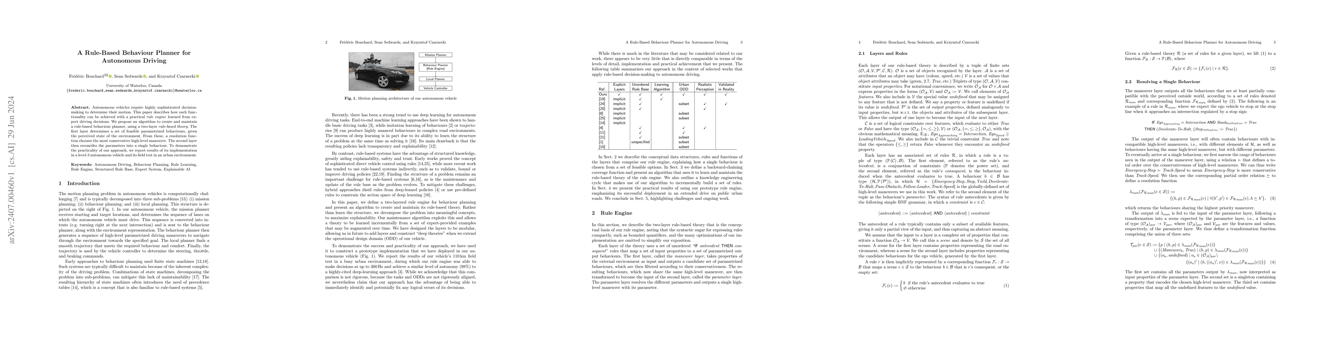 Thumbnail for A Rule-Based Behaviour Planner for Autonomous Driving