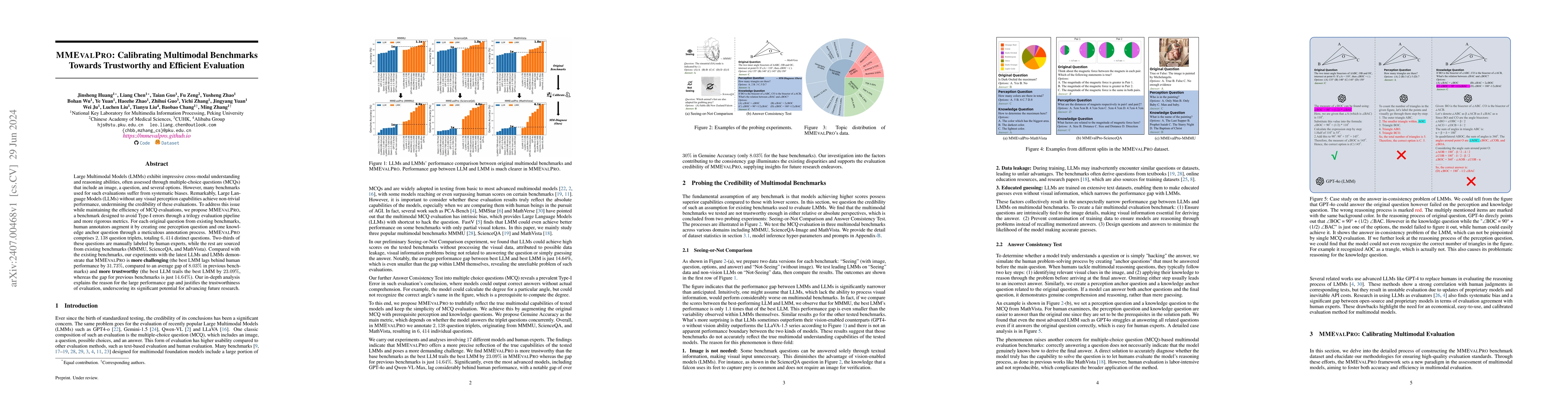 Thumbnail for MMEvalPro: Calibrating Multimodal Benchmarks Towards Trustworthy and
  Efficient Evaluation