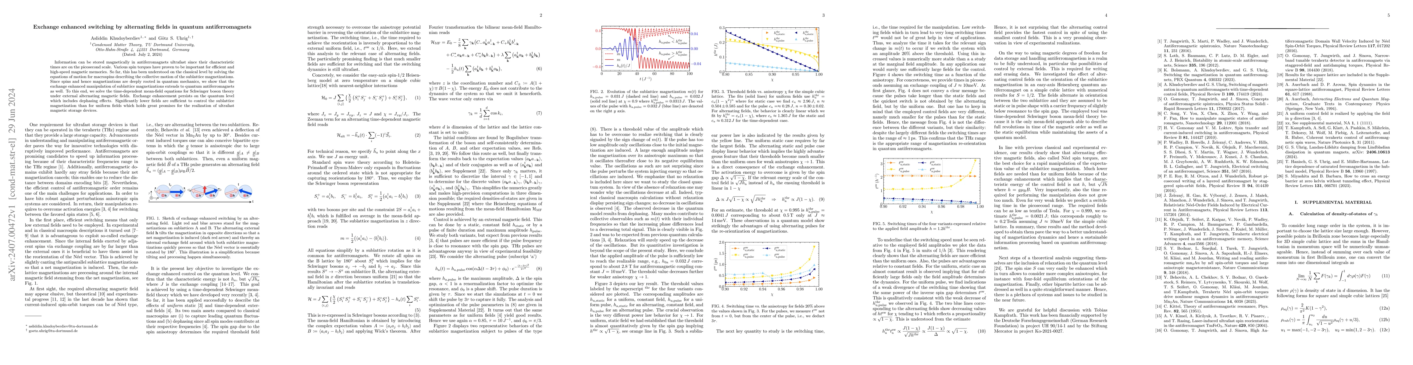 Thumbnail for Exchange enhanced switching by alternating fields in quantum
  antiferromagnets