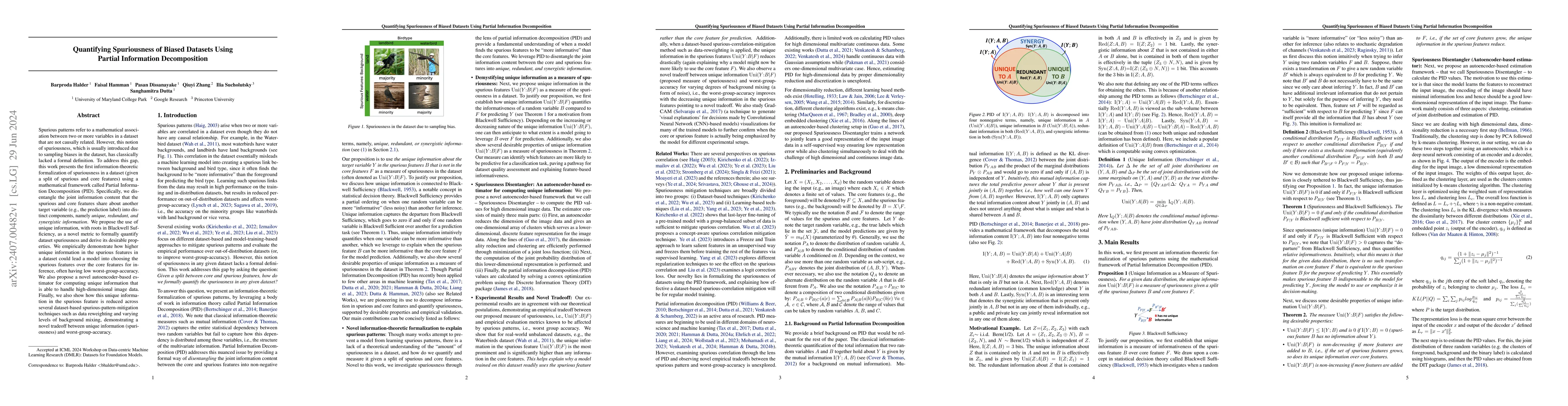 Thumbnail for Quantifying Spuriousness of Biased Datasets Using Partial Information
  Decomposition