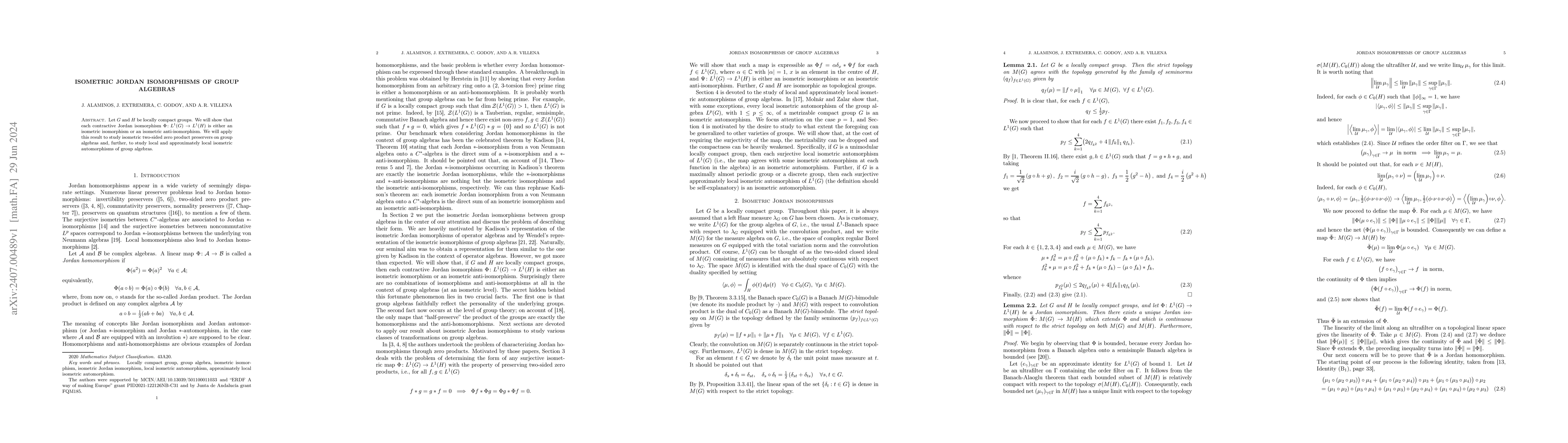 Thumbnail for Isometric Jordan isomorphisms of group algebras