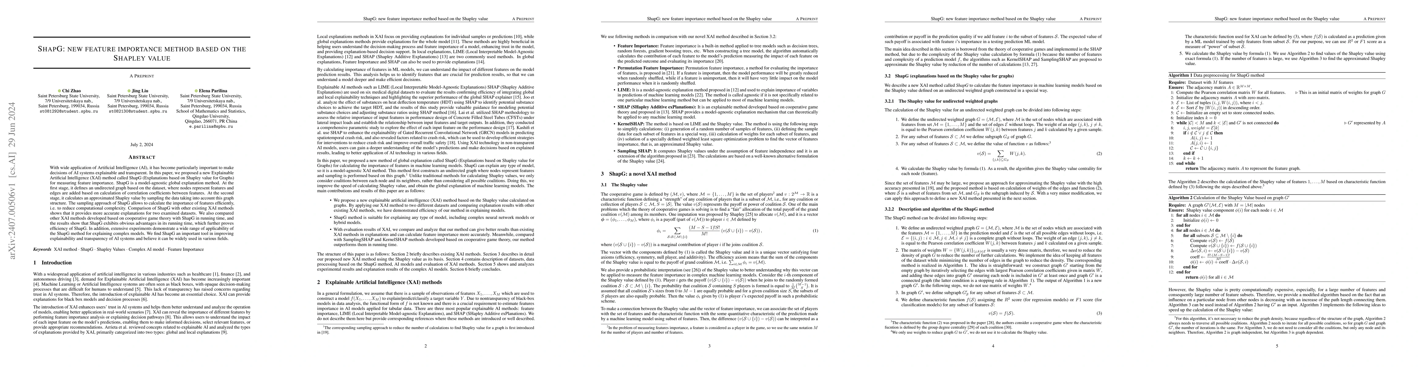 Thumbnail for ShapG: new feature importance method based on the Shapley value