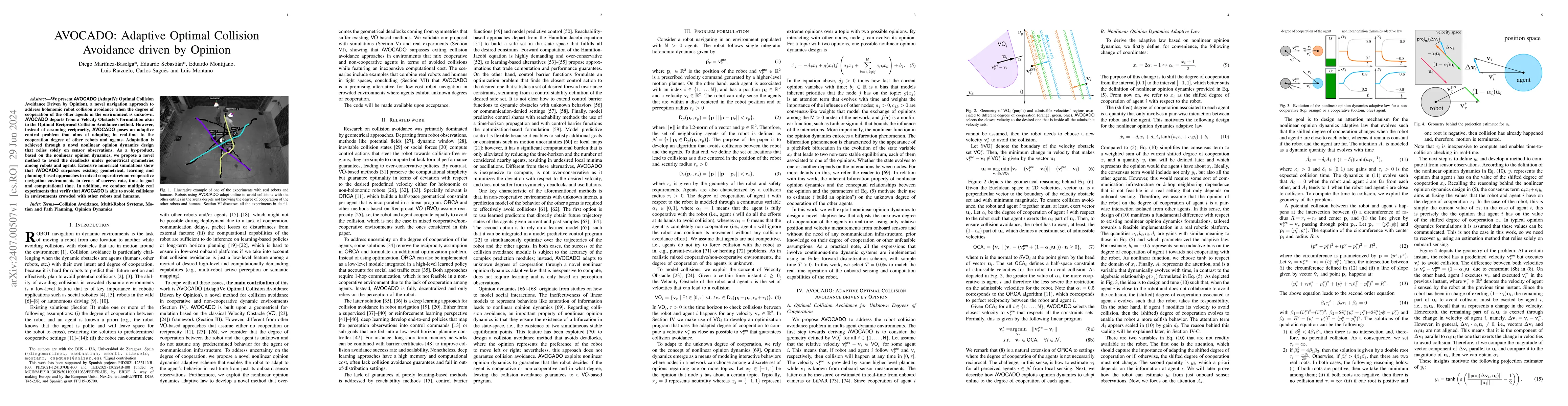 Thumbnail for AVOCADO: Adaptive Optimal Collision Avoidance driven by Opinion