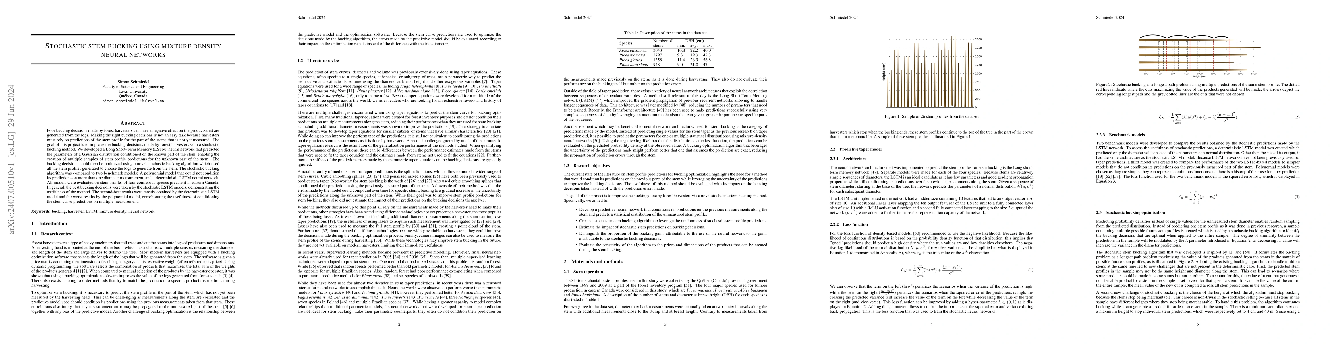 Thumbnail for Stochastic stem bucking using mixture density neural networks
