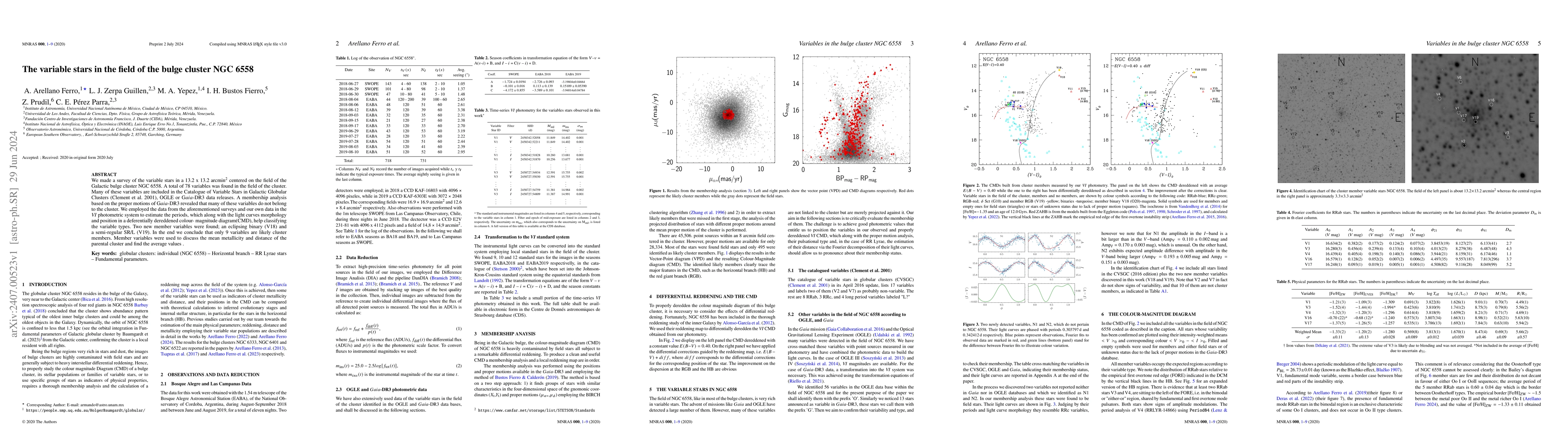 Thumbnail for The variable stars in the field of the bulge cluster NGC 6558