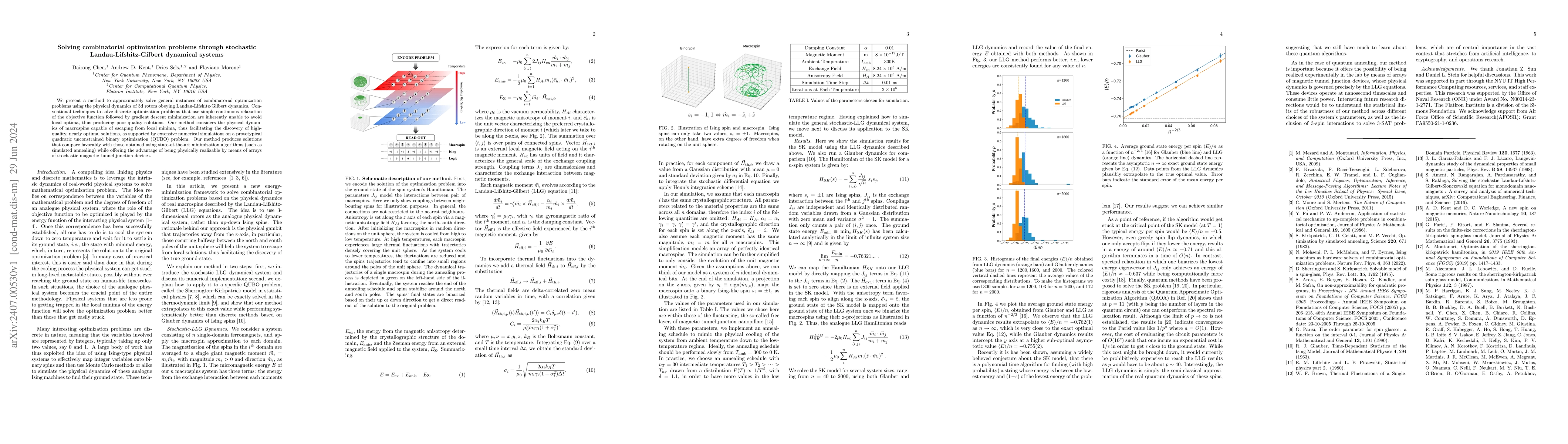 Thumbnail for Solving combinatorial optimization problems through stochastic
  Landau-Lifshitz-Gilbert dynamical systems