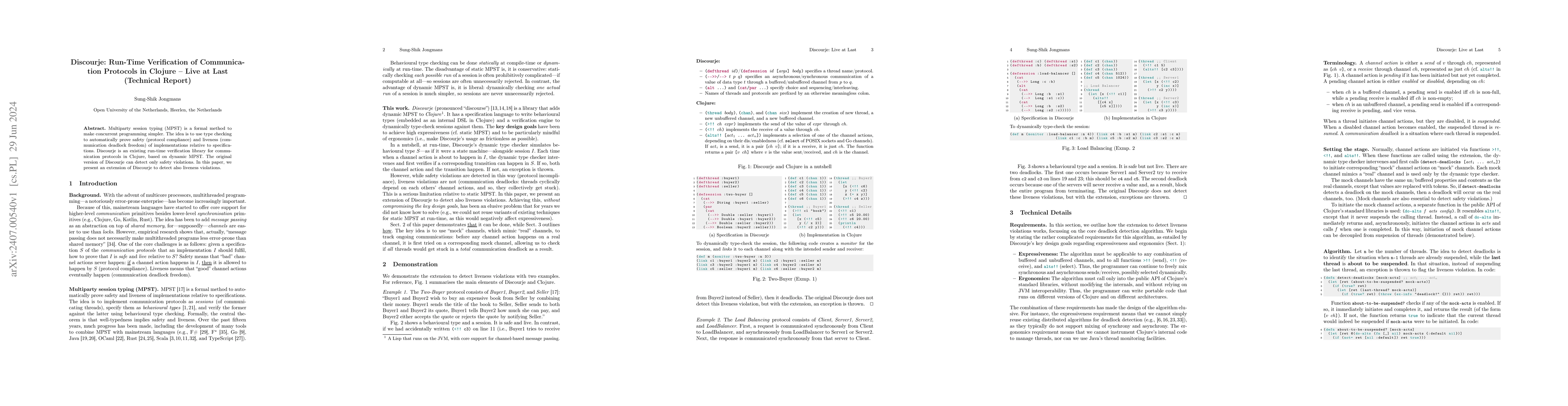 Thumbnail for Discourje: Run-Time Verification of Communication Protocols in Clojure
  -- Live at Last (Technical Report)
