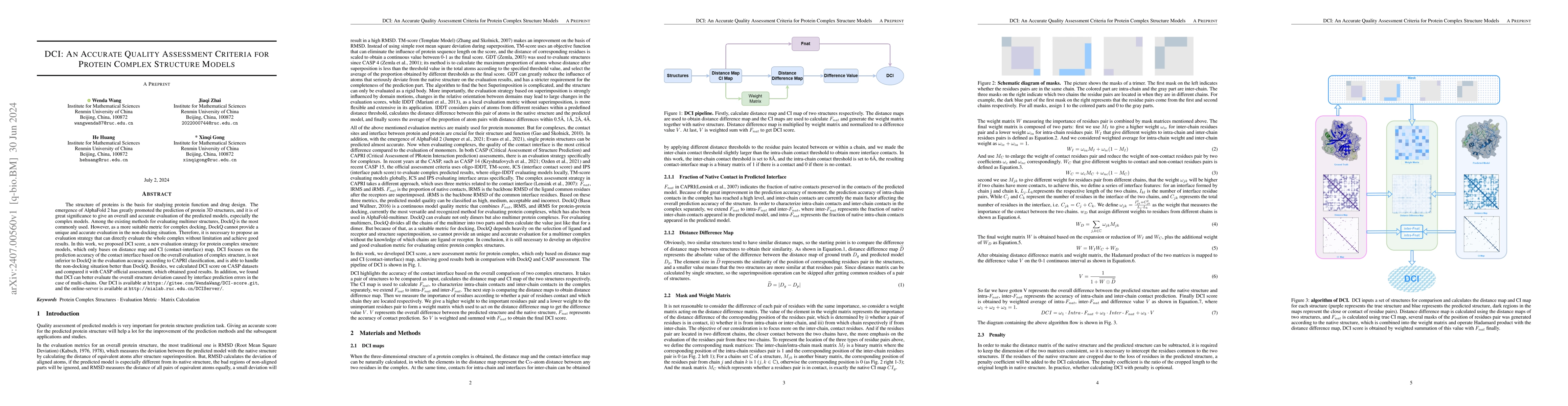 Thumbnail for DCI: An Accurate Quality Assessment Criteria for Protein Complex
  Structure Models
