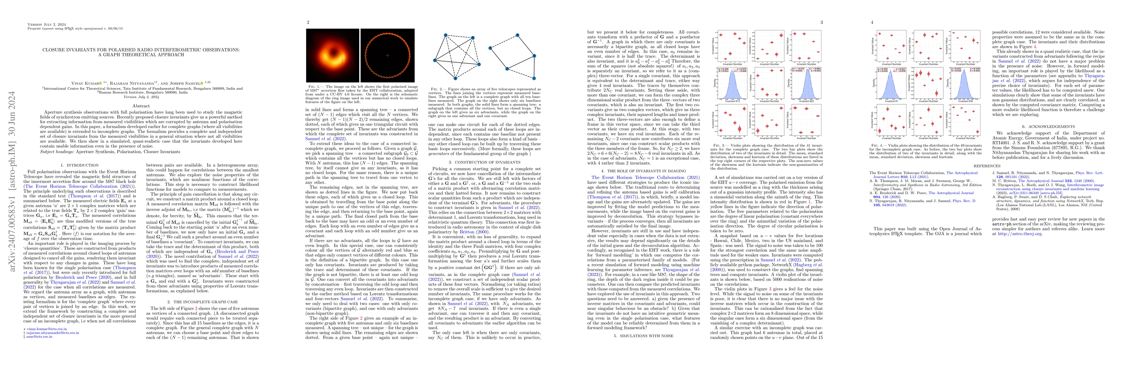 Thumbnail for Closure invariants for polarised radio interferometric observations: a
  graph theoretical approach