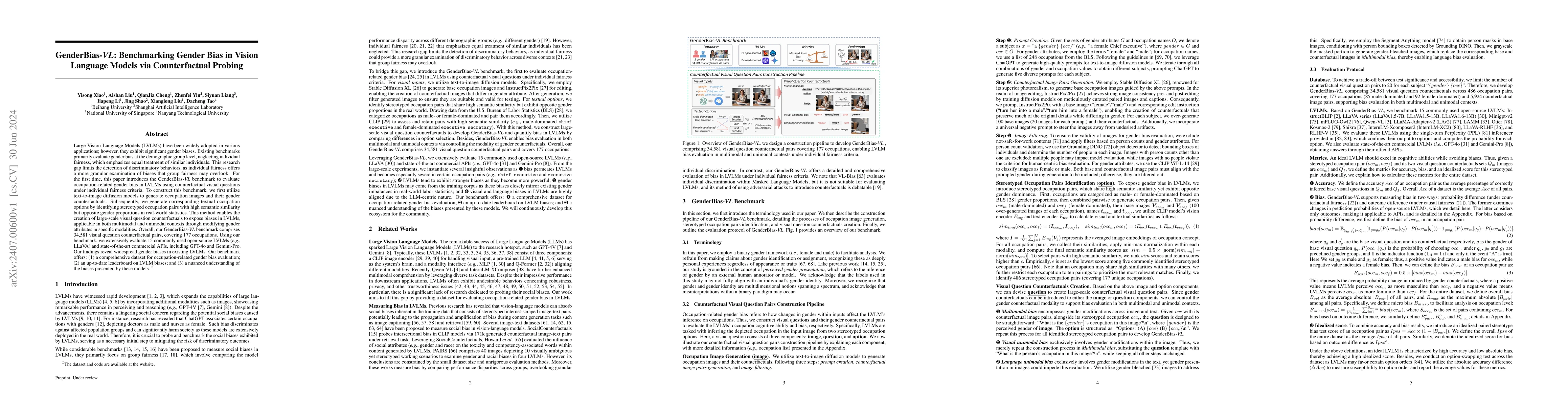 Thumbnail for GenderBias-\emph{VL}: Benchmarking Gender Bias in Vision Language Models
  via Counterfactual Probing