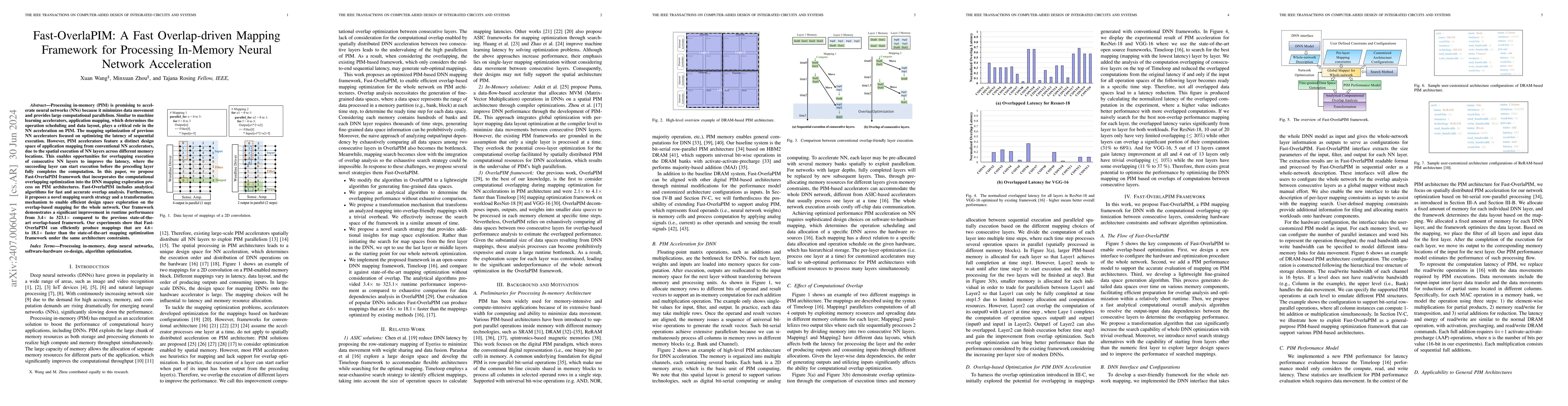 Thumbnail for Fast-OverlaPIM: A Fast Overlap-driven Mapping Framework for Processing
  In-Memory Neural Network Acceleration
