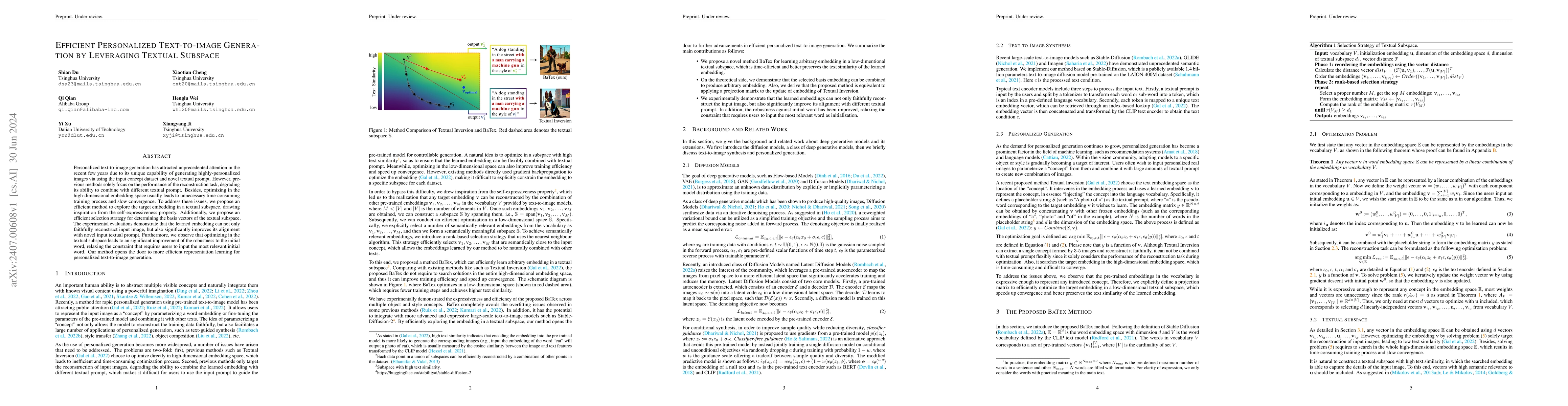 Thumbnail for Efficient Personalized Text-to-image Generation by Leveraging Textual
  Subspace