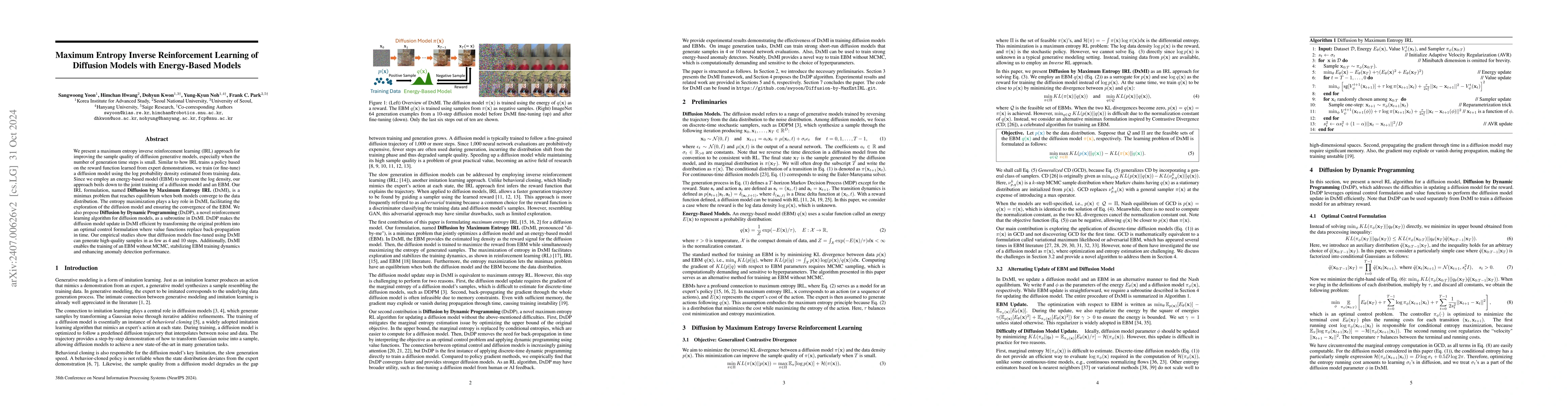 Thumbnail for Maximum Entropy Inverse Reinforcement Learning of Diffusion Models with
  Energy-Based Models