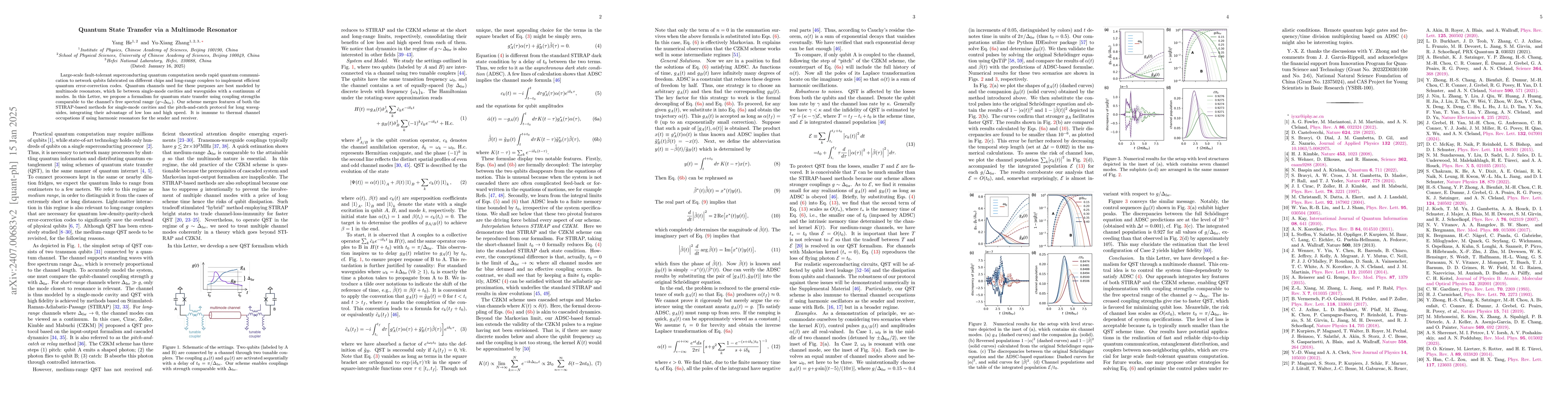 Thumbnail for Quantum State Transfer via a Multimode Resonator