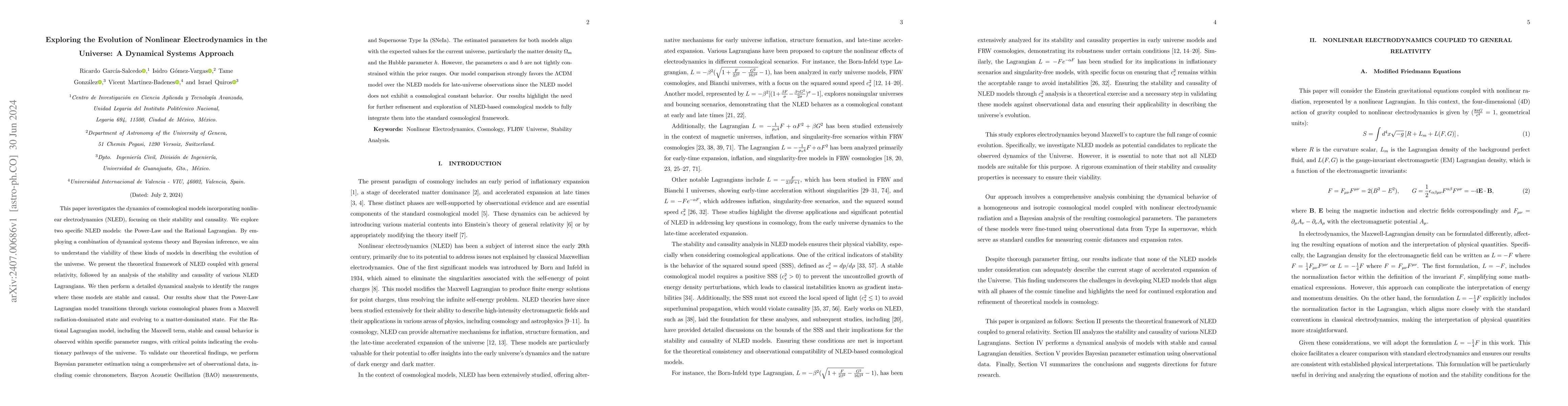 Thumbnail for Exploring the Evolution of Nonlinear Electrodynamics in the Universe: A
  Dynamical Systems Approach