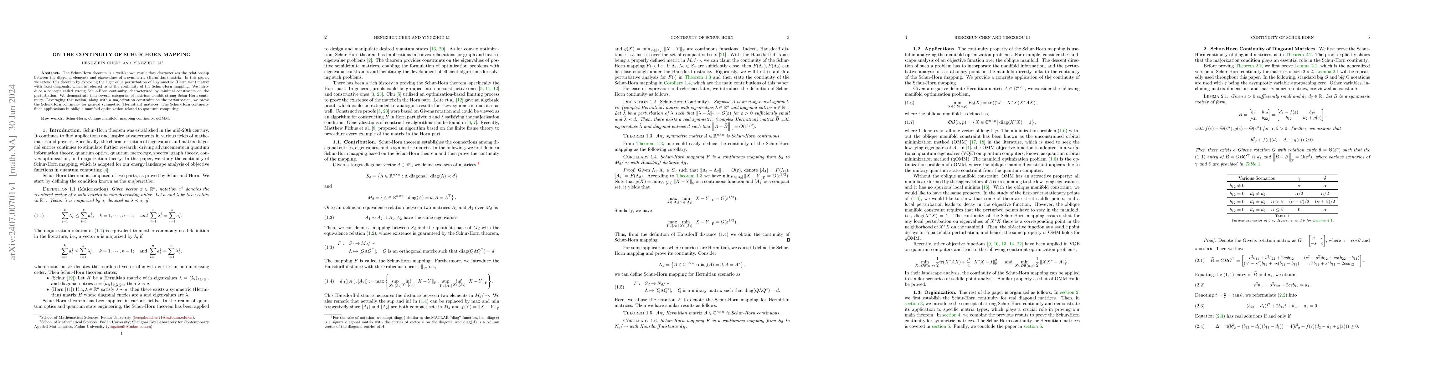 Thumbnail for On the Continuity of Schur-Horn Mapping