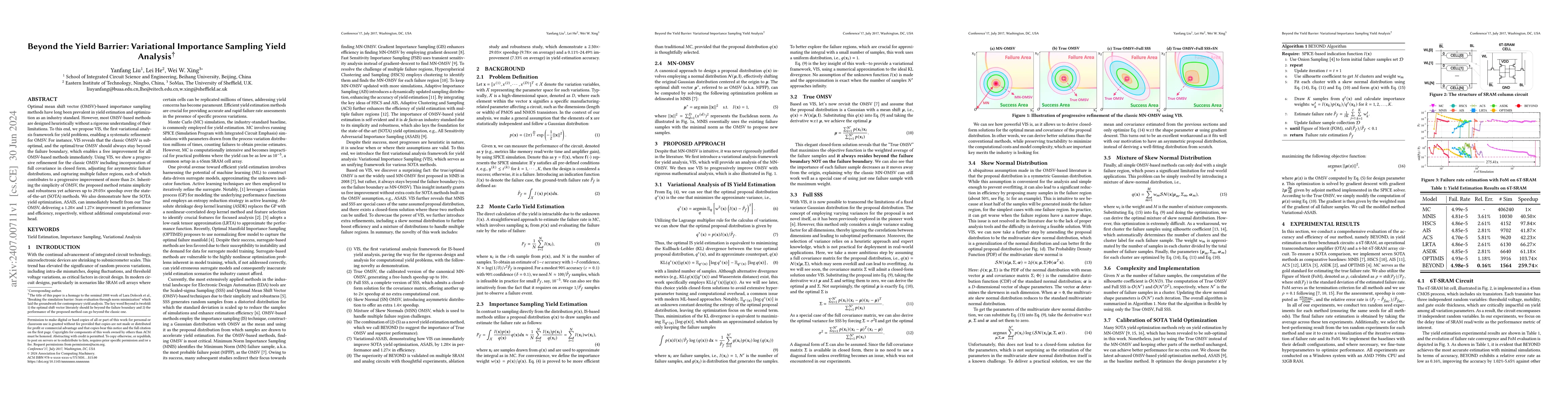 Thumbnail for Beyond the Yield Barrier: Variational Importance Sampling Yield Analysis
