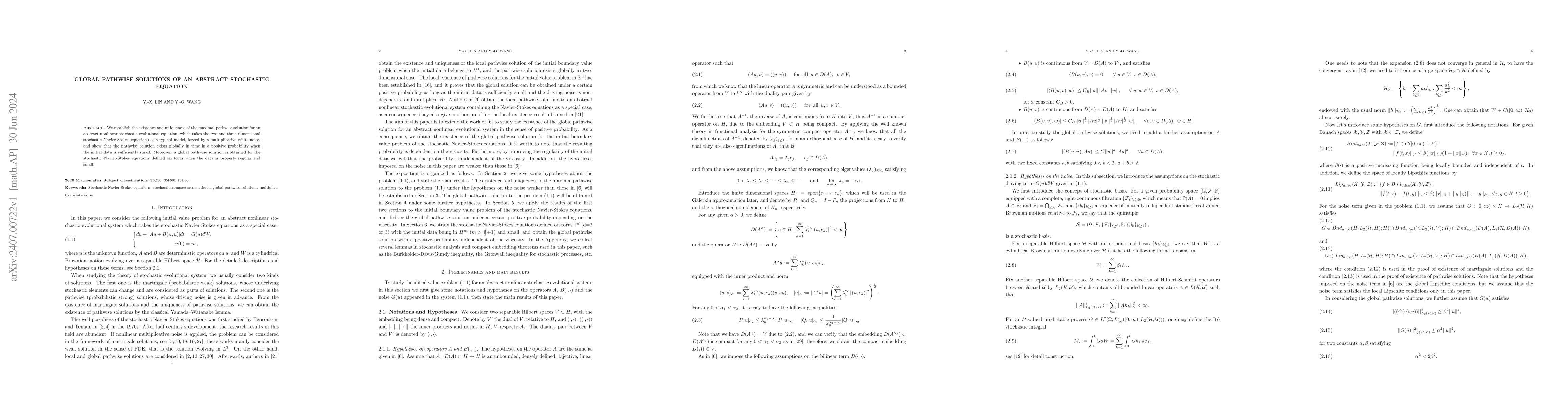 Thumbnail for Global pathwise solutions of an abstract stochastic equation