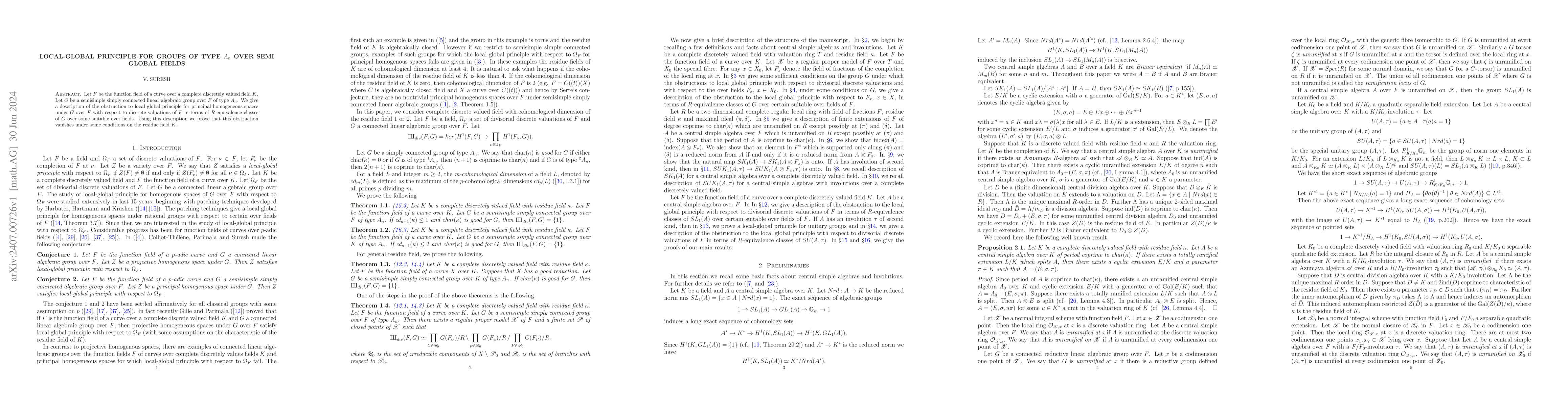 Thumbnail for Local-global principle for groups of type An over semi global fields